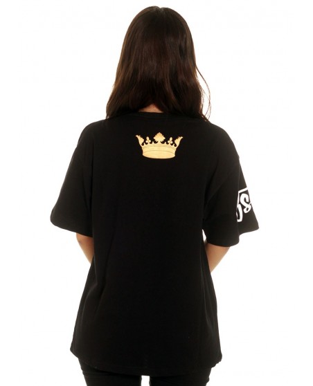 BSAT Rebels Hood Tee Ladies Black/WhiteNGold