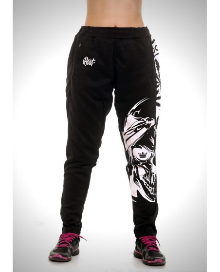 Smokin Skull Track Pants Black by BSAT