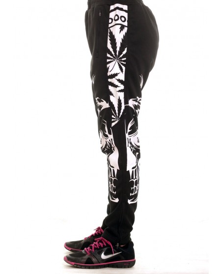 Smokin Skull Track Pants Black by BSAT