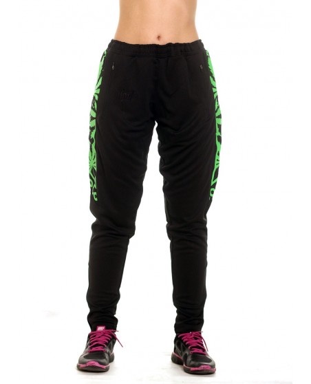 Smokin Track Pants BlackNGreen by BSAT