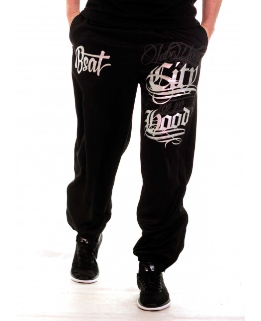 Hood Sweatpants BlackNSilver by BSAT