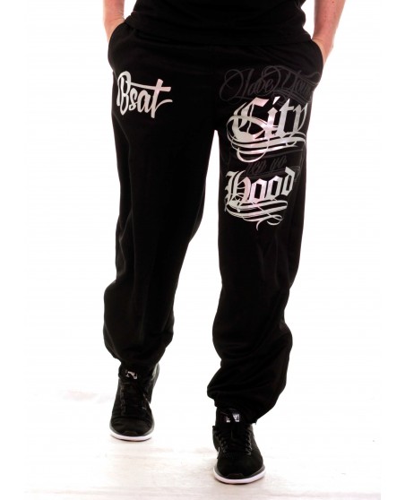 Hood Sweatpants BlackNSilver by BSAT