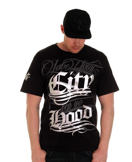 Hood Tee BlackNSilver by BSAT