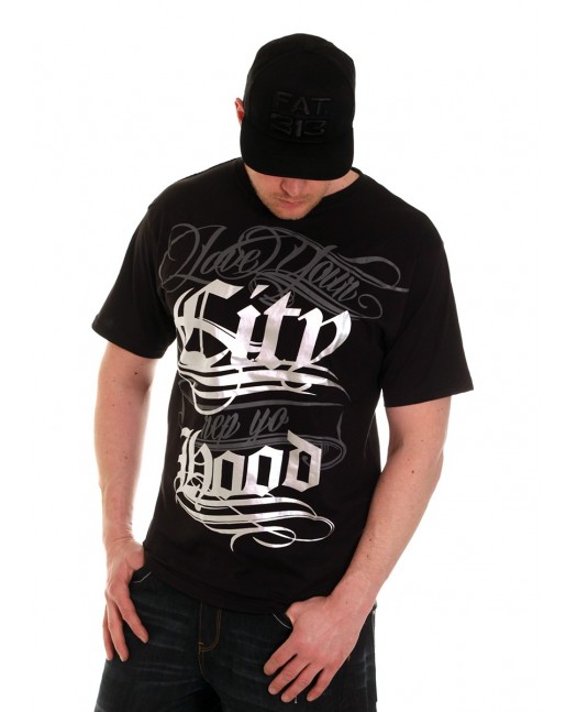 Hood Tee BlackNSilver by BSAT