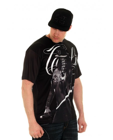 BSAT Baseball Chica Tee Black Baggy