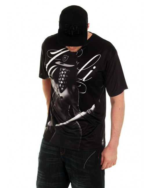 BSAT Baseball Chica Tee Black Baggy