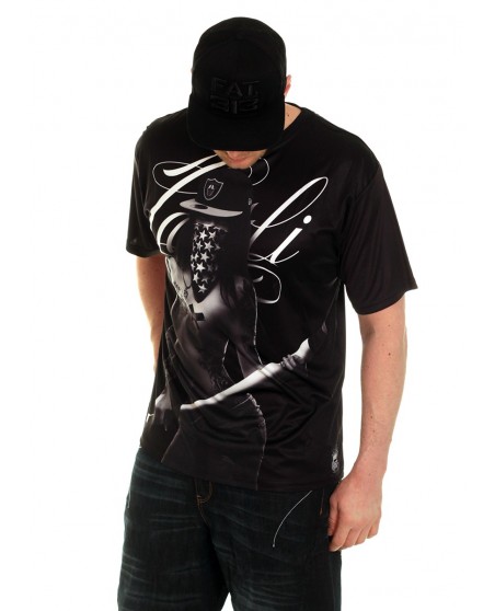 BSAT Baseball Chica Tee Black Baggy