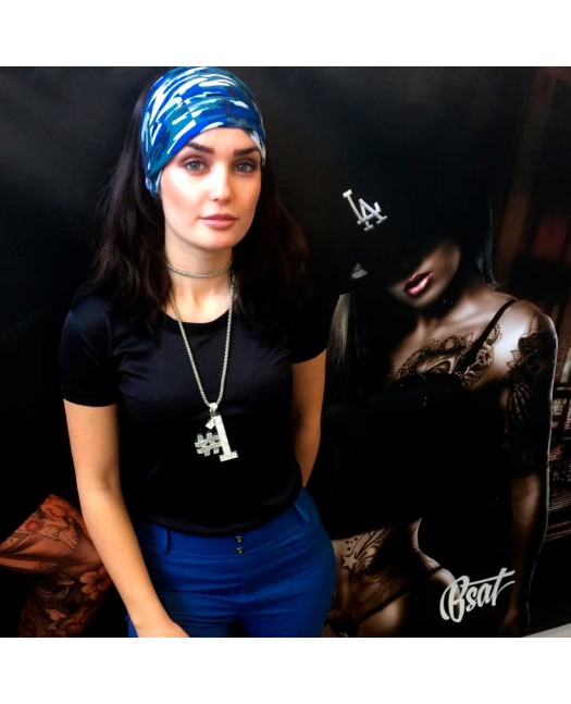 Multi Scarf TubeBandana Camo Blue
