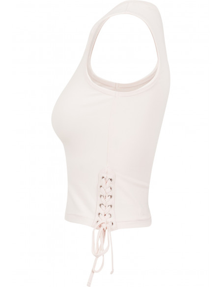 Sporty Lace Up Cropped Top Rose