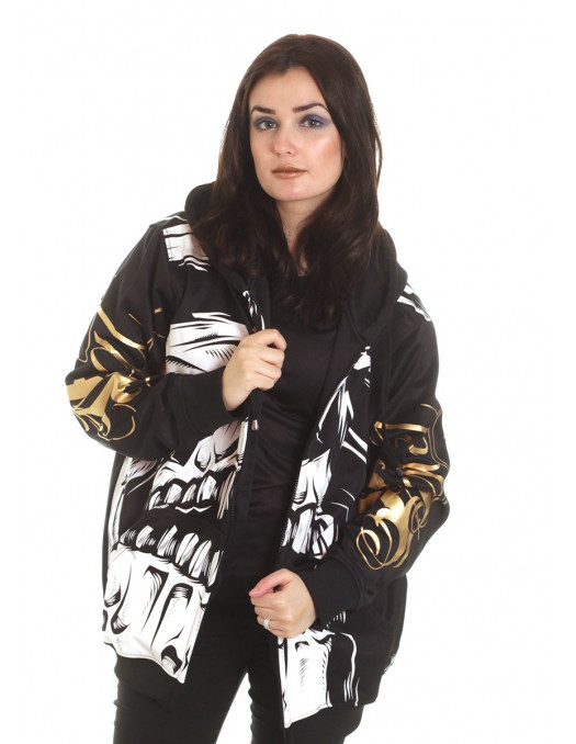 BSAT Big Skull Rebel ZipHoodie Black