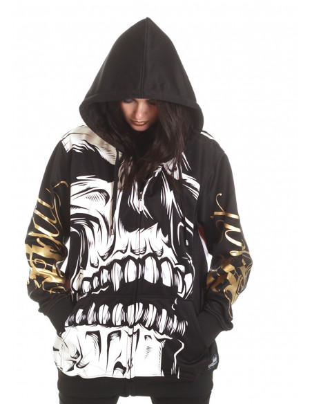 BSAT Big Skull Rebel ZipHoodie Black
