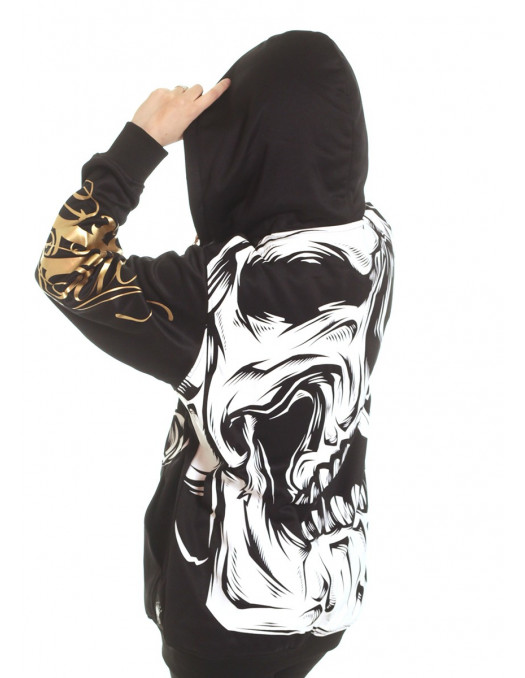 BSAT Big Skull Rebel ZipHoodie Black