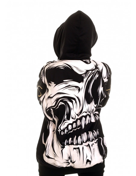 BSAT Big Skull Rebel ZipHoodie Black