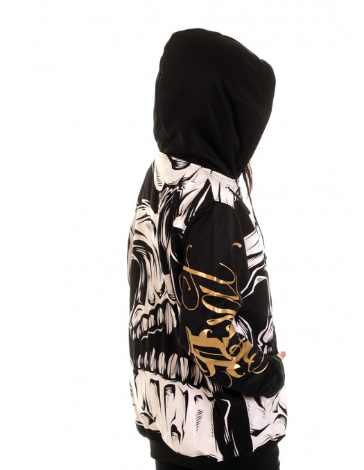 BSAT Big Skull Rebel ZipHoodie Black