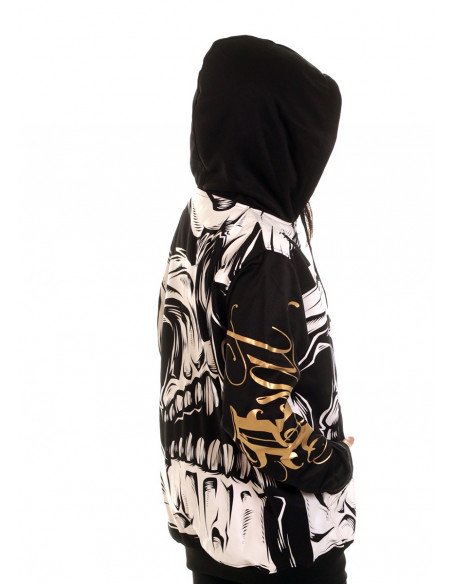 BSAT Big Skull Rebel ZipHoodie Black