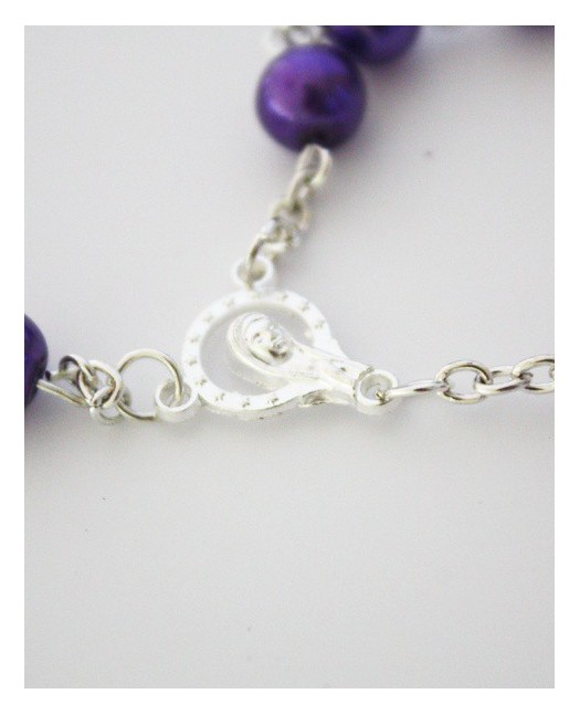 Necklace Rosary Pearls Purple