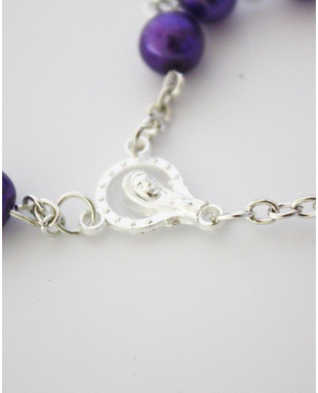 Necklace Rosary Pearls Purple