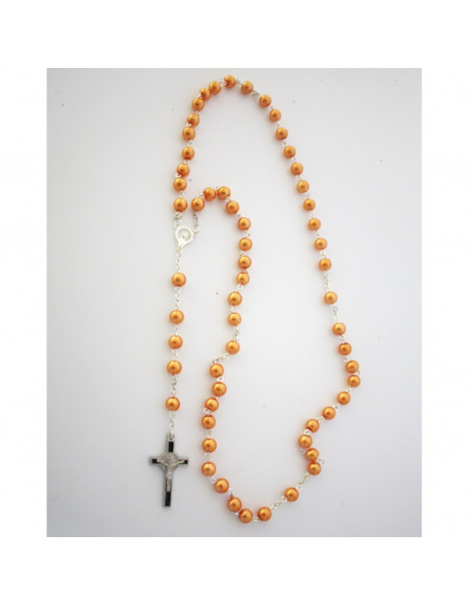 Necklace Rosary Pearls orange