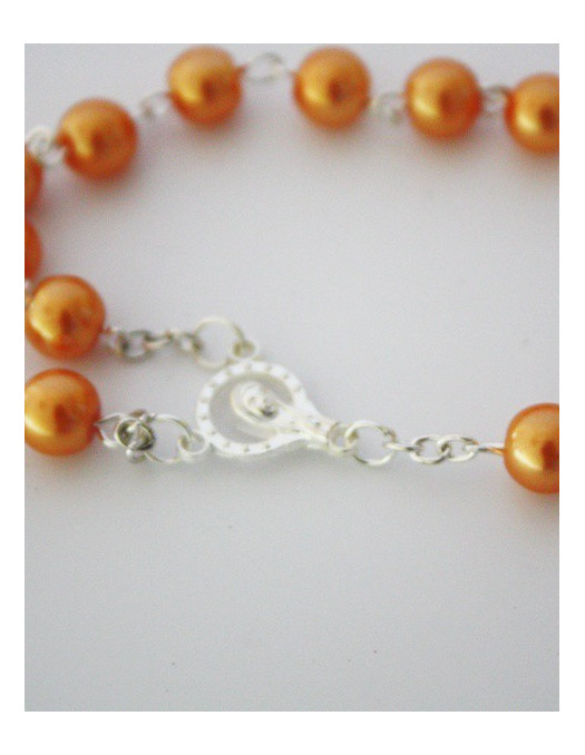 Necklace Rosary Pearls orange