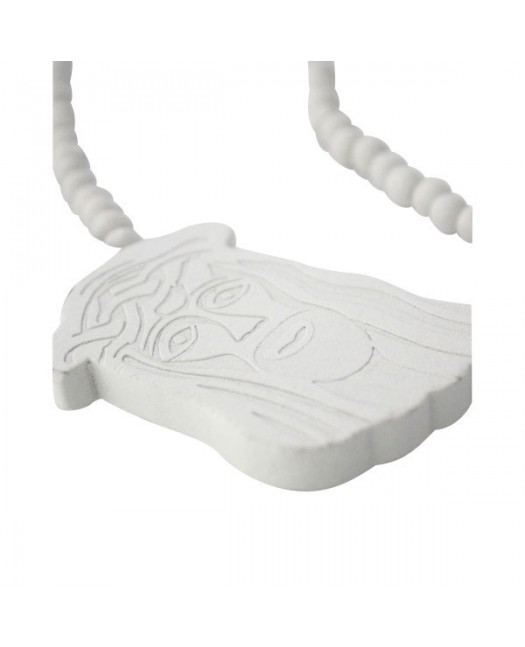 Wood necklace, Jesus White