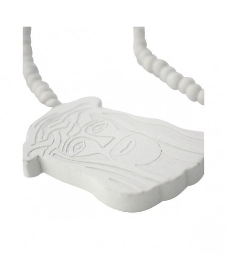 Wood necklace, Jesus White