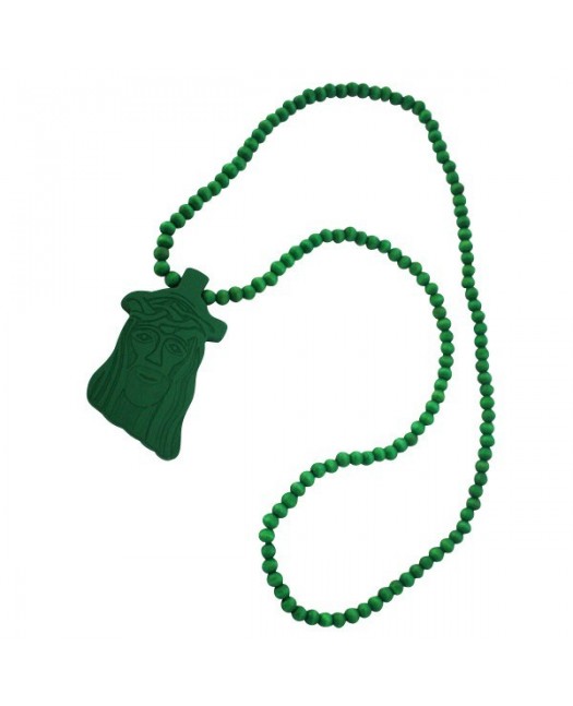 Wood necklace, Jesus Green