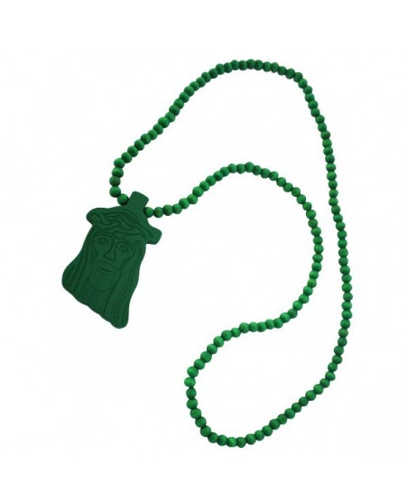 Wood necklace, Jesus Green