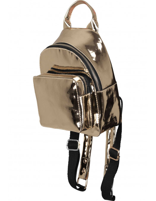 Mini Metallic Backpack Gold