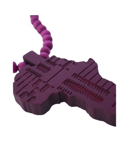 Wood necklace, Africa Purple