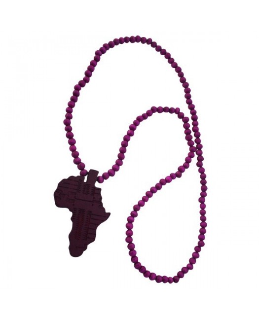 Wood necklace, Africa Purple