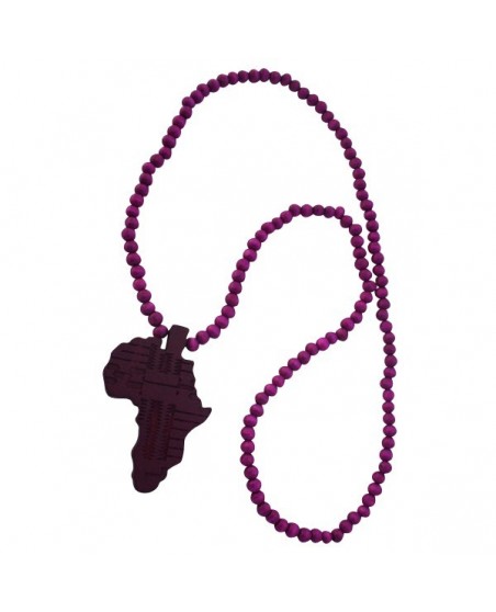 Wood necklace, Africa Purple
