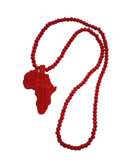 Wood necklace, Africa Red