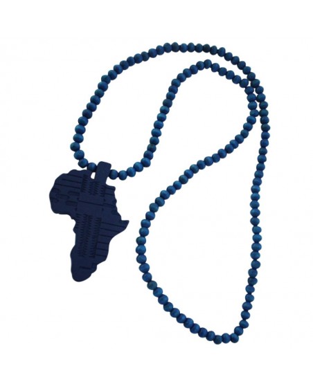 Wood necklace, Africa Navy