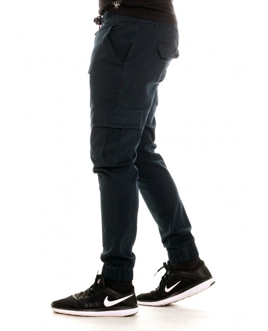 Solid Twill Cargo Jogger Navy