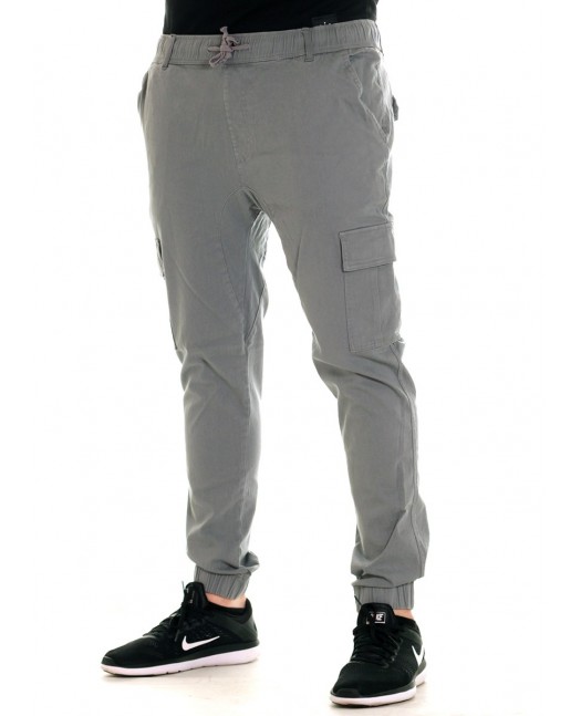 Solid Twill Cargo Jogger Light Gray