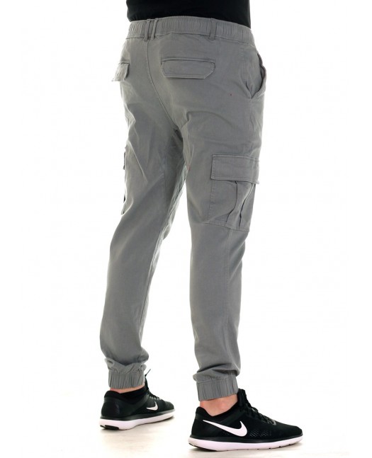 Solid Twill Cargo Jogger Light Gray