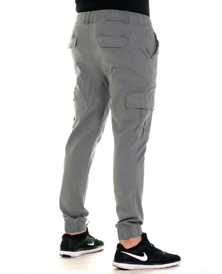 Solid Twill Cargo Jogger Light Gray