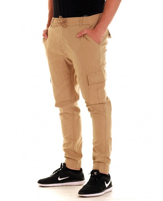 Solid Twill Cargo Jogger Khaki