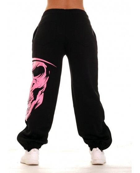 Cali Skull Ladies Sweatpants Pink by BSAT