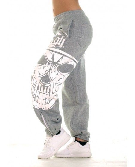 Cali Skull Ladies Sweatpants Grey by BSAT