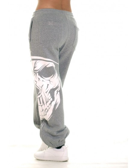 Cali Skull Ladies Sweatpants Grey by BSAT