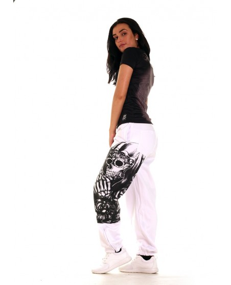 Praying Skull Ladies Sweatpants White by BSAT