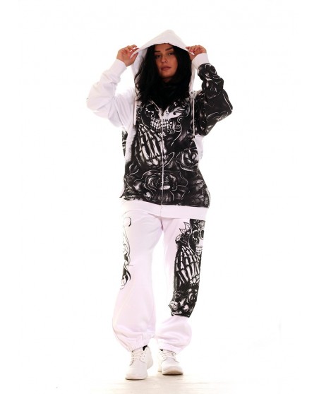 Praying Skull Ladies Sweatpants White by BSAT