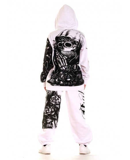 Praying Skull Ladies Sweatpants White by BSAT