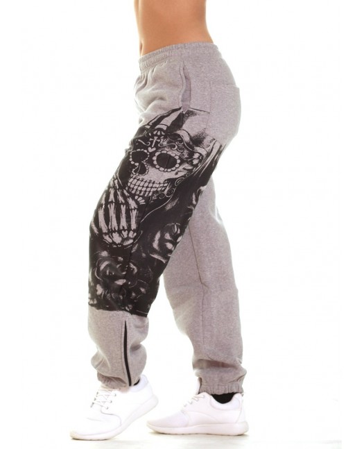 Praying Skull Ladies Sweatpants Grey...