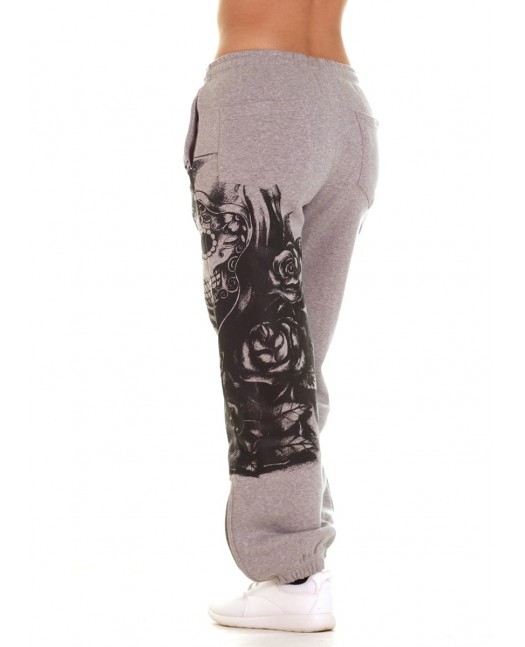 Praying Skull Ladies Sweatpants Grey...