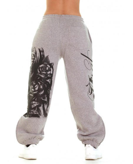 Praying Skull Ladies Sweatpants Grey by BSAT