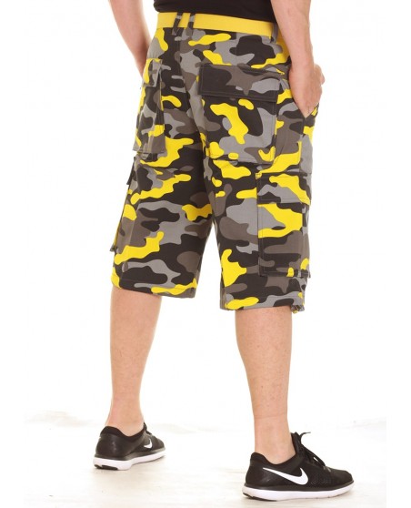 Camo Cargo Shorts BlackNYellow