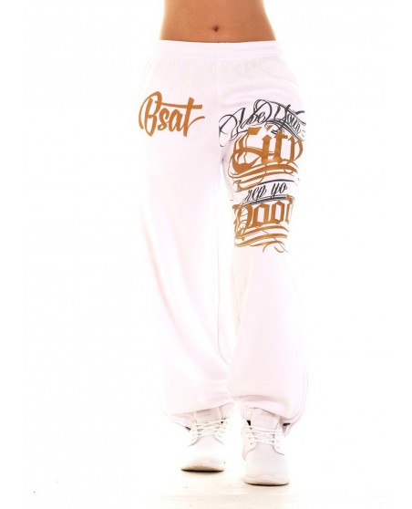 Hood Ladies Sweatpants WhiteNGold by BSAT