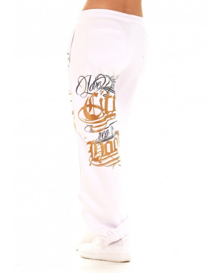 Hood Ladies Sweatpants WhiteNGold by BSAT